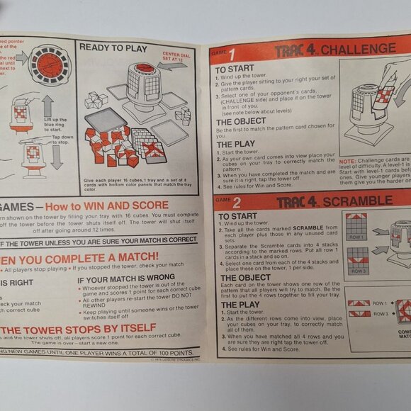 Trac 4 Replacement Cards Levels Vintage Game Speed Memory Matching Patterns - Picture 5 of 7